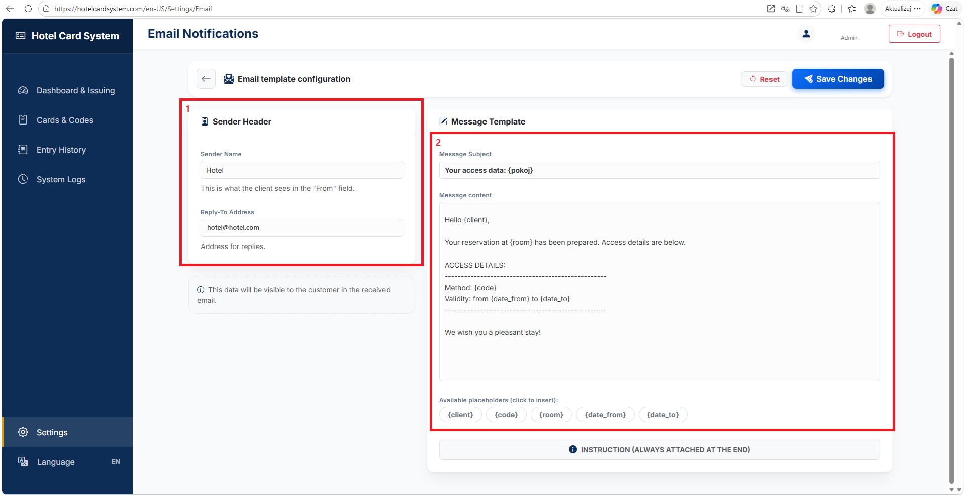 Email Notifications - Click to enlarge