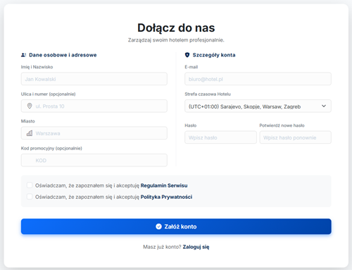 Formularz Rejestracji HCS