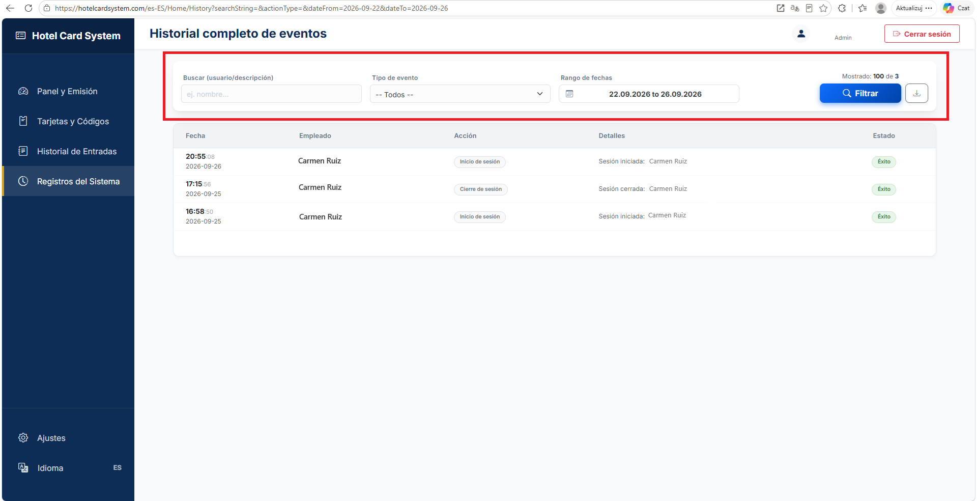 Registros del Sistema - Haga clic para ampliar