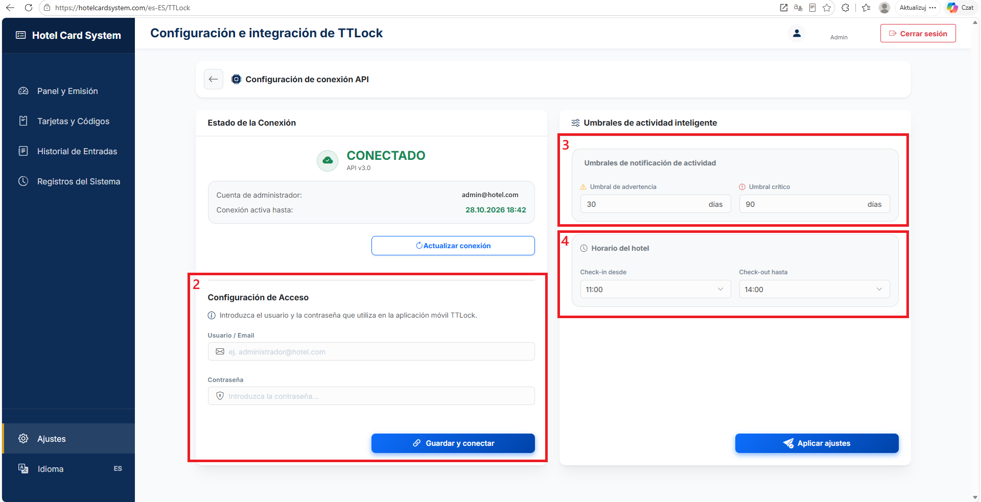 Ajustes de TTLock - Haga clic para ampliar